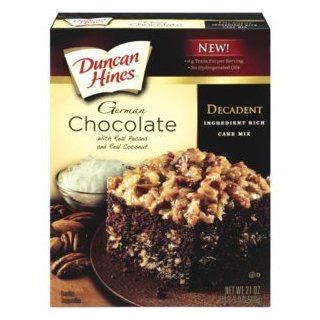 Duncan Hines, Decadent Cake Mix, German Chocolate, 21oz Box (Pack of 3) : Grocery & Gourmet Food