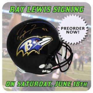 Ray Lewis Signed Helmet   Authentic   Autographed NFL Helmets : Sports Related Collectible Helmets : Sports & Outdoors