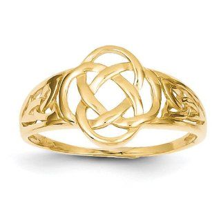 14k Yellow Gold Polished Ladies Celtic Knot Claddagh Ring. Metal Wt  2.63g: Jewelry
