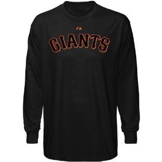 MLB Majestic San Francisco Giants Black Wordmark Long Sleeve T shirt (Small) : Catchers Baseball Chest Protectors : Sports & Outdoors