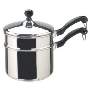 Farberware Classic Series Stainless Steel 2 qt. Saucepan with Lid & Double Boiler Insert   Saucepans