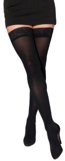 Sigvaris 843N Soft Opaque 30 40 mmHg Open Toe Thigh High Compression Stockings with Lace Silicone Border: Health & Personal Care