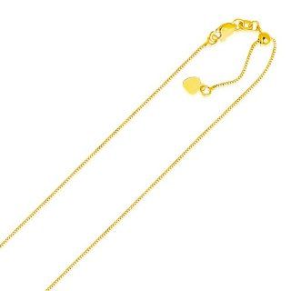 0.70mm 14K Yellow Gold Adjustable Box Chain: Everything Else