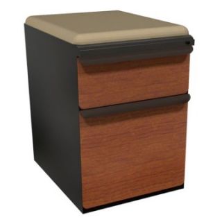 Mobile Pedestal with Flax Fabric Seat and Laminate Front File Drawer / Storage Drawer   19 in.   File Cabinets