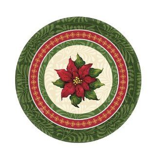 Hannah K. Christmas 16 Pack Poinsettia Round Paper Plates, 7 Inch: Kitchen & Dining