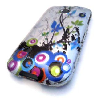 Straight Talk Huawei M865c Circle Blue Butterfly Abstract HARD Case Skin Cover Accessory Protector: Cell Phones & Accessories