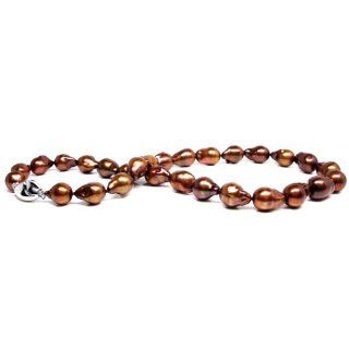 {Limited Edition} HinsonGayle AAA Handpicked 10 11mm Chocolate Baroque Cultured Freshwater Pearl Necklace (Extreme Baroque Collection, Sterling Silver, 18"): Pearl Strands: Jewelry