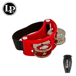 Latin Percussion JF LP188 Foot Tambourine with Rumba Shaker Musical Instruments