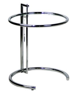 Modway Eileen Gray Round Metal Side Table with Glass Top   End Tables