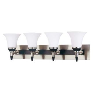 Nuvo Keen 60/2467 4 Light Vanity   28W in.   Nickel and Black   ENERGY STAR   Bathroom Lighting