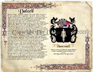 Dalzeil Coat of Arms/ Family Crest on Fine Paper and Family History Buy 1 get 1 FREE   Picture