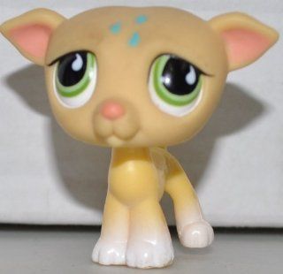 Greyhound #875 (Yellow, Green Eyed, Blue Flowers on head) Littlest Pet Shop (Retired) Collector Toy   LPS Collectible Replacement Single Figure   Loose (OOP Out of Package & Print): Everything Else