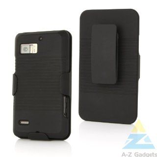 A Z Gadgets Black Holster Combo Case for Verizon Motorola Droid Bionic XT875 Back shell case and a holster belt clip: Cell Phones & Accessories