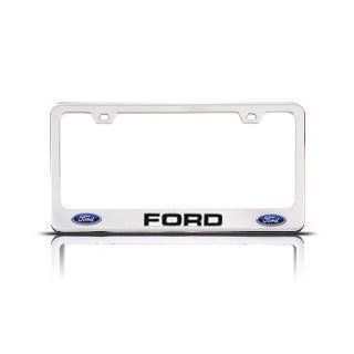Chrome FORD License Plate Frame with 2 Bolt Screws and 2 Bolt Screw Covers: Automotive