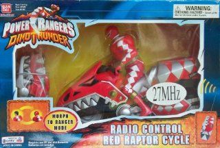 Power Rangers Dino Thunder Radio Control Red Raptor Cycle: Toys & Games
