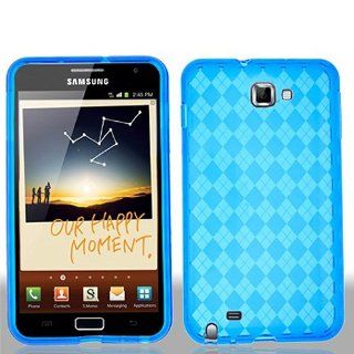 Transparent Clear Blue Flex Cover Case for Samsung Galaxy Note N7000 SGH I717 SGH T879: Cell Phones & Accessories