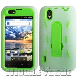 LG Marquee/Ignite/LS855 Clear/Green Combo Silicone Case + Hard Cover + Kickstand Hybrid Case BoostMobile/Sprint: Cell Phones & Accessories