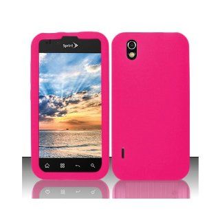 Pink Soft Silicone Gel Skin Cover Case for LG Ignite 855 Marquee LS855 Sprint LG855 Boost L85C NET10 Straight Talk Optimus Black P970 L85C Majestic US855 US Cellular: Cell Phones & Accessories