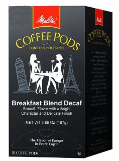 Melitta Coffee Pods, Breakfast Blend Decaf, Light Roast, 18 Count (Pack of 4) : Senseo Decaf Coffee Pods : Grocery & Gourmet Food