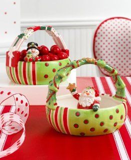 Fitz and Floyd "Merry Christmas" Santa Basket   Christmas Decor