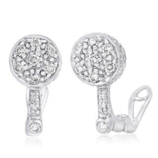 14k WHITE GOLD WOMEN'S EARRING LE 1843 DIAMOND 0.49CT TW: Stud Earrings: Jewelry