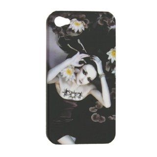 Lady Print Rubberized Hard Plastic Case for iPhone 4 4G: Cell Phones & Accessories