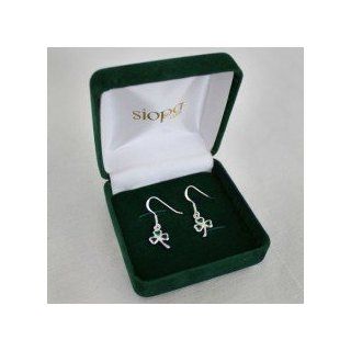 Sterling Silver Emerald Green Irish Shamrock Earrings CS230: Jewelry