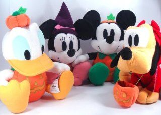Disney Mickey Mouse Pumpkin Body Plush Set   Mickey, Minnie, Donald and Pluto: Toys & Games
