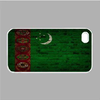 Turkmenistan Flag Brick Wall iPhone 5 White Case   Fits iPhone 5: Cell Phones & Accessories