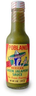 Poblano Mexican Green Jalapeno Hot Sauce, 5 fl oz : Grocery & Gourmet Food