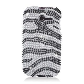 For Huawei Ascend Y M866 H866C FULL DIAMOND Case Black and Silver Zebra: Everything Else