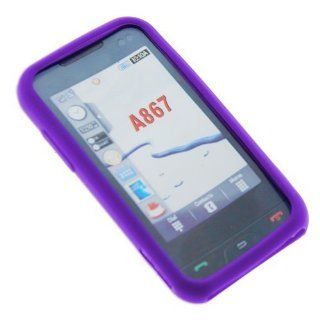 Purple Rubber Silicone Skin Cover Case for AT&T Samsung Eternity SGH A867 Cell Phone: Cell Phones & Accessories