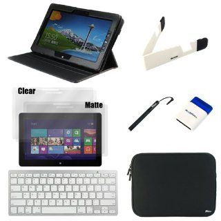 BIRUGEAR 10 Item Essential Accessories Bundle kit for Asus VivoTab RT TF600T 10.1 inch Windows Tablet (include Rotating Stand Faux Leather Case with Smart Cover Function, 4 Pack Screen Protectors Set, Zipper Case, Stand, Stylus, Keyboard): Computers & 