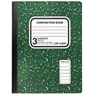 Top Flight 3 Subject Colored Marble Composition Book, 120 Sheets, Wide Rule, 9.75 x 7.5 Inches, 1 Book, Cover Color May Vary (43200) : Composition Notebooks : Office Products
