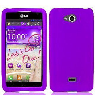 Purple Soft Silicone Gel Skin Cover Case for LG Spirit 4G MS870 Cell Phones & Accessories
