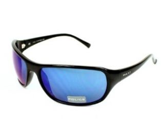 Police Sunglasses S 1669 M Z42B Acetate Black Grey Blue mirror Clothing