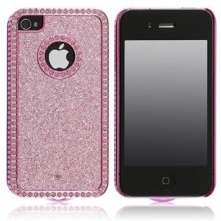 Chromo Inc. iPhone 4/4S Luxury Pink Aluminum Chrome Rhinestone Bling Hard Case Cover: Cell Phones & Accessories