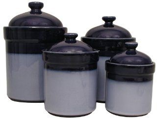 Sango Nova Blue Canisters, Set of 4: Kitchen Storage And Organization Product Sets: Kitchen & Dining