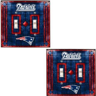 Memory Company New England Patriots Double Light Switch Cover   Set of 2 : Sports & Outdoors
