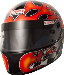 G Force 3025XLGBK Pro Vintage Black X Large SA10 Full Face Racing Helmet: Automotive