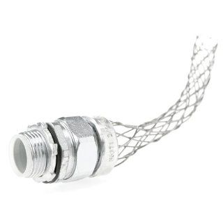 Woodhead 36370 Cable Strain Relief, Straight Male, Liquid Tight Conduit, Insulated Throat, Stainless Steel Mesh, 1/2" Conduit, 1/2" NPT Fitting Size, 3.875" Mesh Length: Electrical Cables: Industrial & Scientific