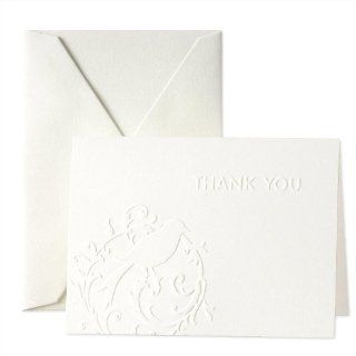 Crane & Co. Blind Embossed Pearl White Thank You Notes (CT1163) : Blank Note Cards : Office Products