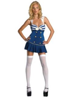 Womens Navy Costume Naval Dress Blue Sailor Dress US Military Costume: Clothing