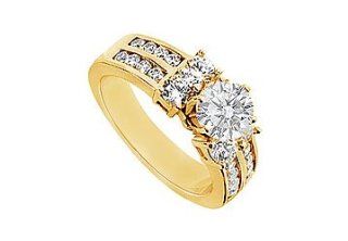 Unique Jewelry UBJ906Y14D Diamond Engagement Ring  14K Yellow Gold   2.00 CT Diamonds  Size 7 Unique Jewelry Jewelry