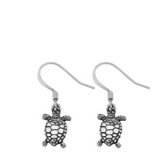 Sea Turtle Mini Wire Earrings: Dangle Earrings: Jewelry