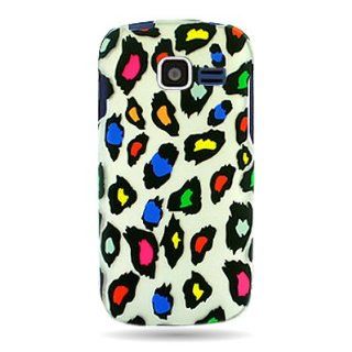 WIRELESS CENTRAL Brand Hard Snap on Shield With COLOR LEOPARD Design Faceplate Cover Sleeve Case for SAMSUNG R730 TRANSFIX (CRICKET) with PRY Removal Tool Case [WCK424]: Cell Phones & Accessories