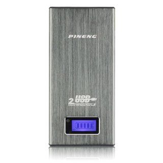 PINENG PN 912 16800mAh External Backup Battery Pack High Capacity Portable Power Bank with Dual USB Ports 6 Extra Connectors LCD Backlight for Android & Apple Devices, Smart Phones, Tablets and other Mobile Devices with DC 5V Input Apple iPad 4,The Ne