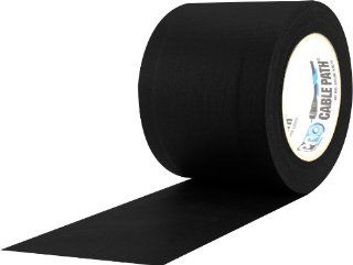 ProTapes Cable Path Vinyl Coated Cloth Gaffer's Tape with Rubber Adhesive on Two Edges and Smooth Center for Cable and Wire, 11 mil Thickness, 4" Width, 30 yd Length, Black/Yellow Stripes: Duct Tape: Industrial & Scientific