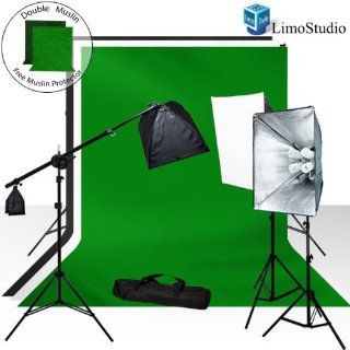 LimoStudio Photography Studio Video Lighting Chromakey Green Black White Screen 3 Muslin Backdrops Lighting Kit Background Support Kit, AGG890 : Photo Studio Backgrounds : Camera & Photo
