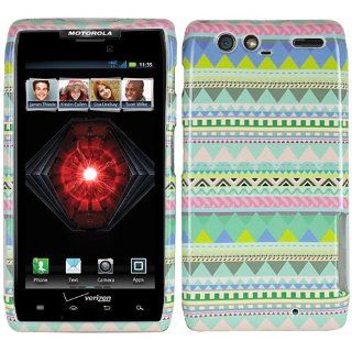 Pastel Tribal Aztec Pink Blue Hard Case Cover For Motorola Droid Razr Maxx 912M 913 916 Razor Max: Cell Phones & Accessories